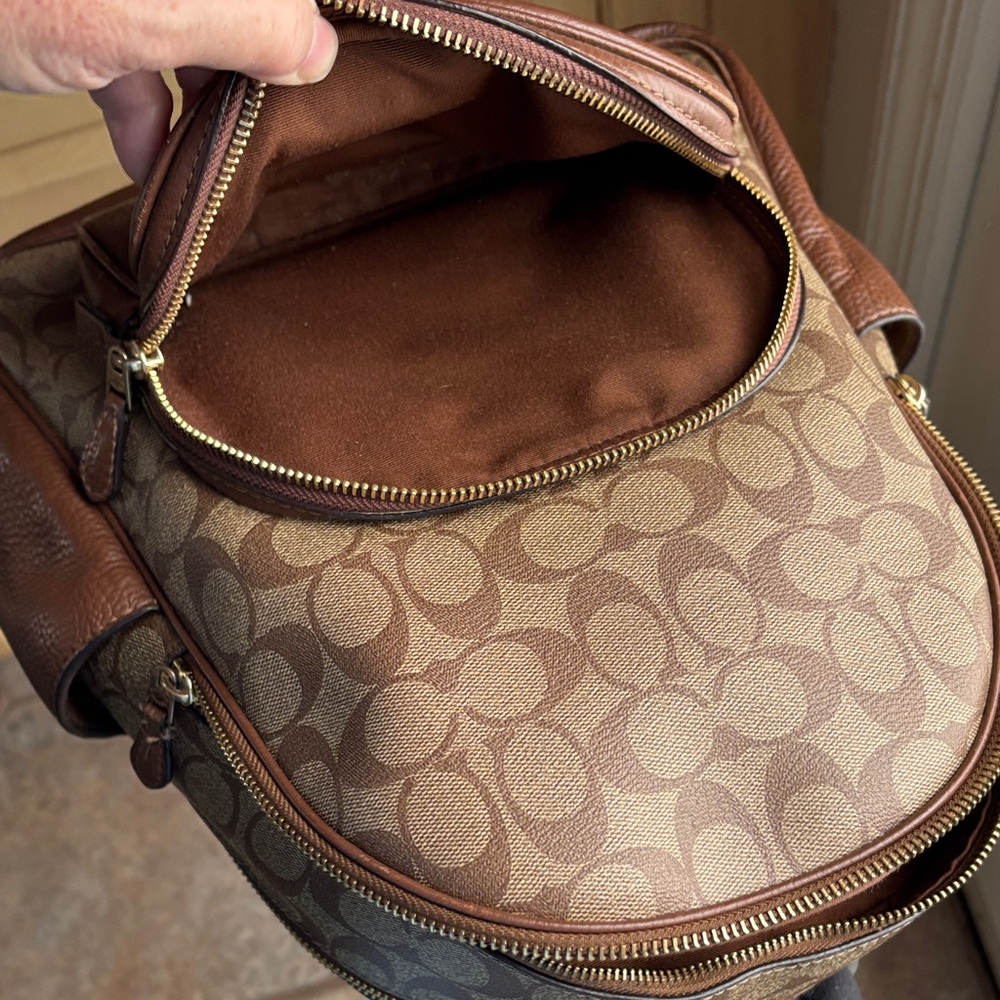 Coach Signature Brown Leather Backpack-5671 - Picture 13 of 13